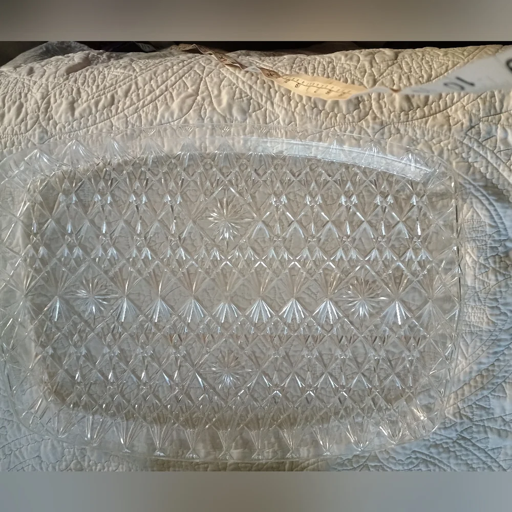Vtg 1963 Trelawney Large Serving Tray Platter, Lucite, Atomic Starburst, 16"x22" - Picture 1 of 4